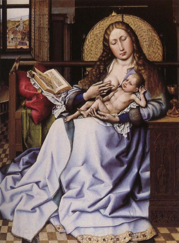 Robert Campin Maria with the child framfor hard Norge oil painting art